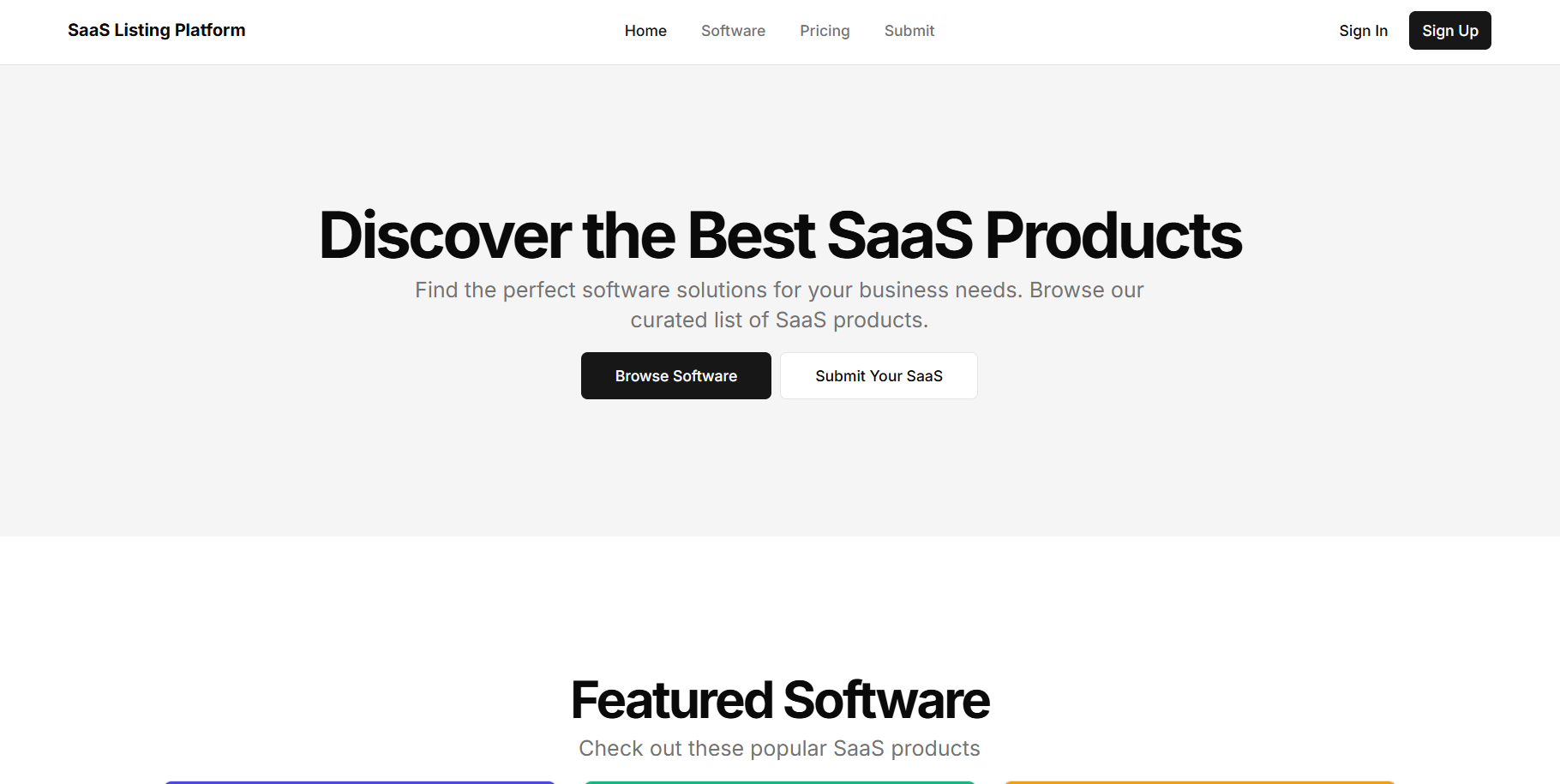 SaaS Listing Platform with Full Admin Control